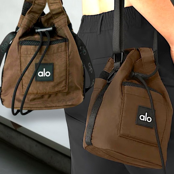 Alo Yoga Bag Brown Bucket Bag ALO Yoga Utility Bucket Bag in Brown Trendy bag - Picture 1 of 17